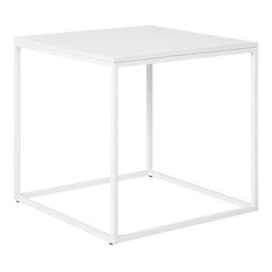 House Nordic Vita bijzettafel - witte vierkante bijzettafel 45x45x45 cm met gecoat stalen frame en melamine blad