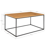 Close-up van de matte zwarte stalen poten van de House Nordic Vita salontafel met hoekige verbindingen voor stabiliteit