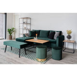Afmetingen van de Vita salontafel van House Nordic: blad 90x60x2 cm in eikenlook, hoogte 45 cm op zwart stalen frame