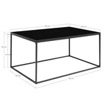 Lichtgewicht Vita salontafel van House Nordic met slank stalen frame en 2 cm dik melamineblad in zwarte houtlook