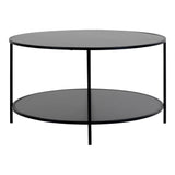 Zwarte Vita salontafel met krasbestendig melamine blad en slank stalen onderstel van House Nordic