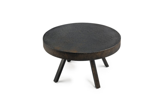 Salontafel 'Regal' , rond 74 cm, Lava vintage zwart