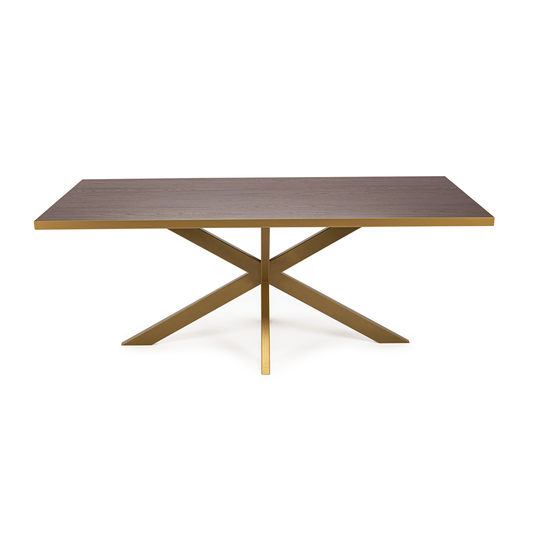 Eettafel 'Gijs' , kleur goud / bruin hout