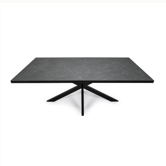 Eettafel 'Gijs' , kleur zwart / zwart marmer