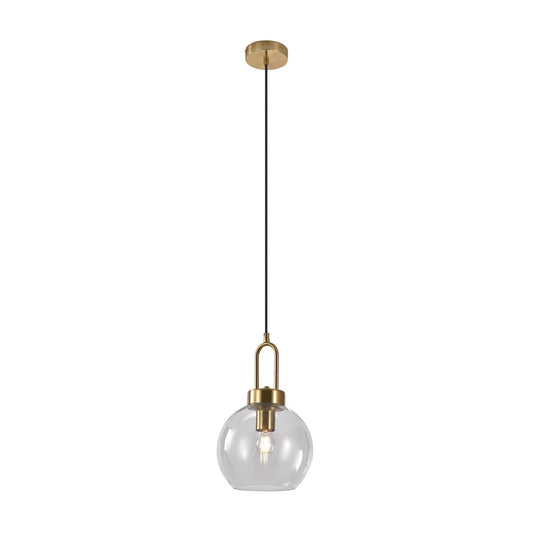 Luton Hanglamp Bol Transparant Glas Goud Detail