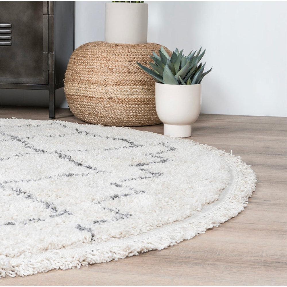 Marrakesh Tapijt Creme Rond ø120 cm