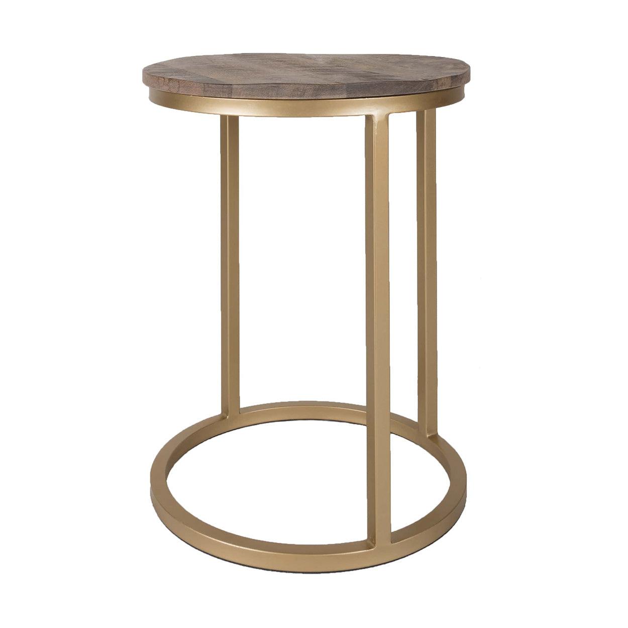 Roos Laptoptafel Rond Naturel Goud