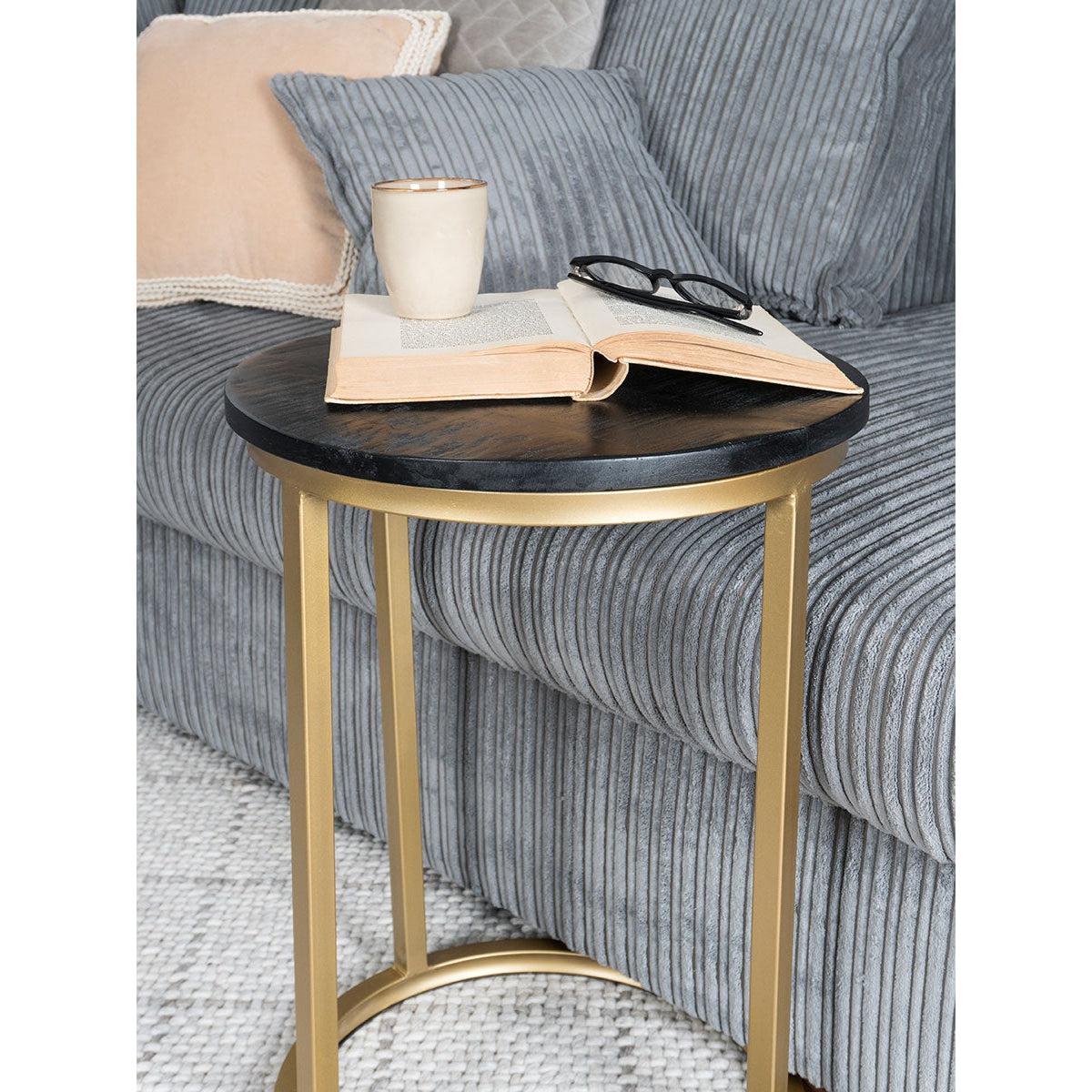 Roos Laptoptafel Rond Zwart Goud