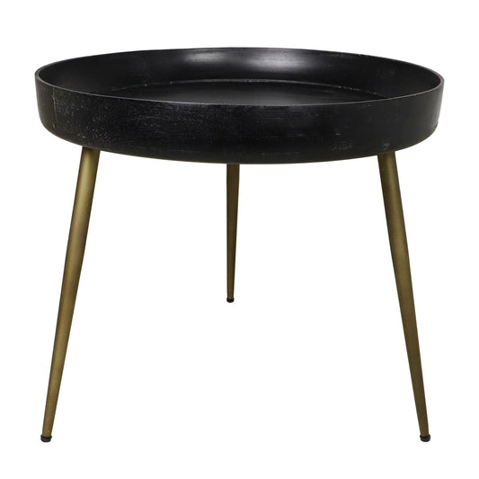 Ventura Bijzettafel Mango ø60 Black Wash/Antiek Goud