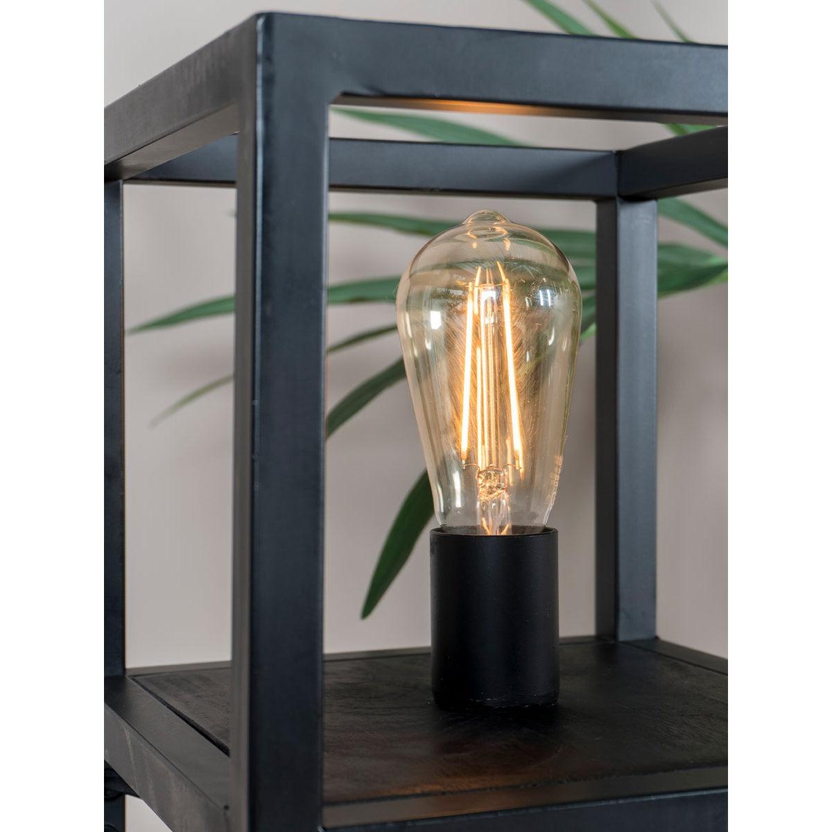 Vintage Tafellamp Zwart Hout