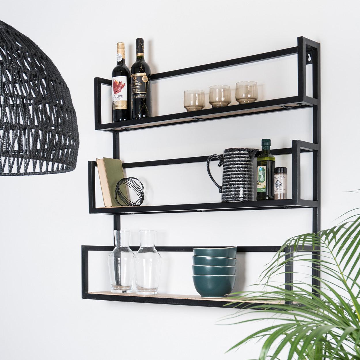 Vintage Wandplank Trio Hout