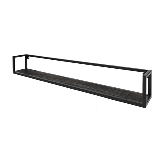 Vintage Wandplank Zwart Hout 140 cm