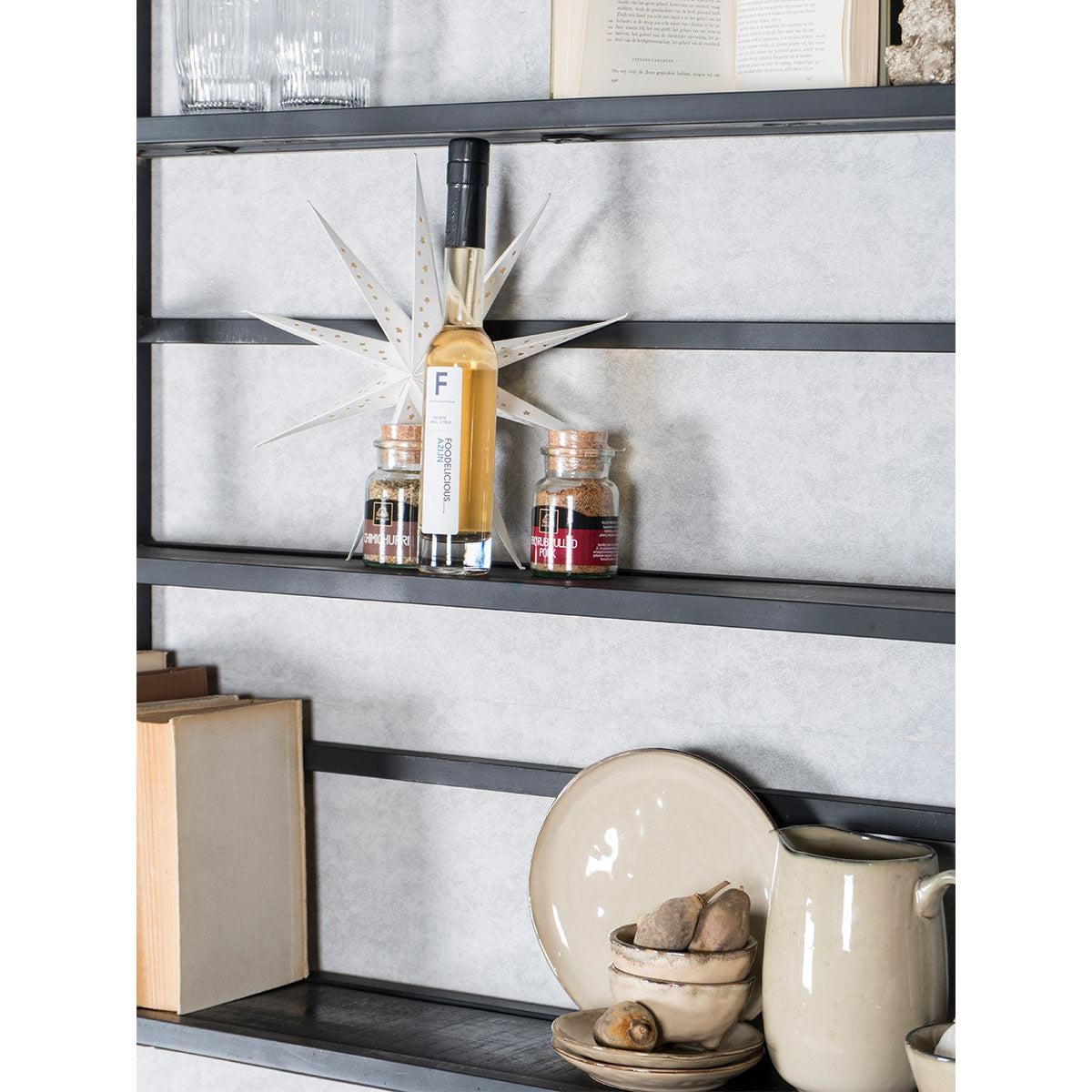 Vintage Wandplank Zwart Hout Trio