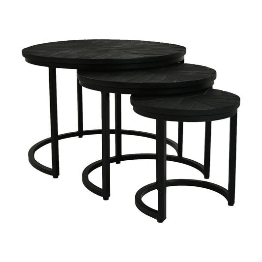 Verona Salon/bijzet-tafel Set van 3 Mangohout