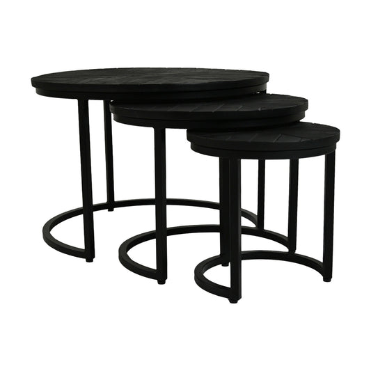 Verona Salon/bijzet-tafel Set van 3 Mangohout