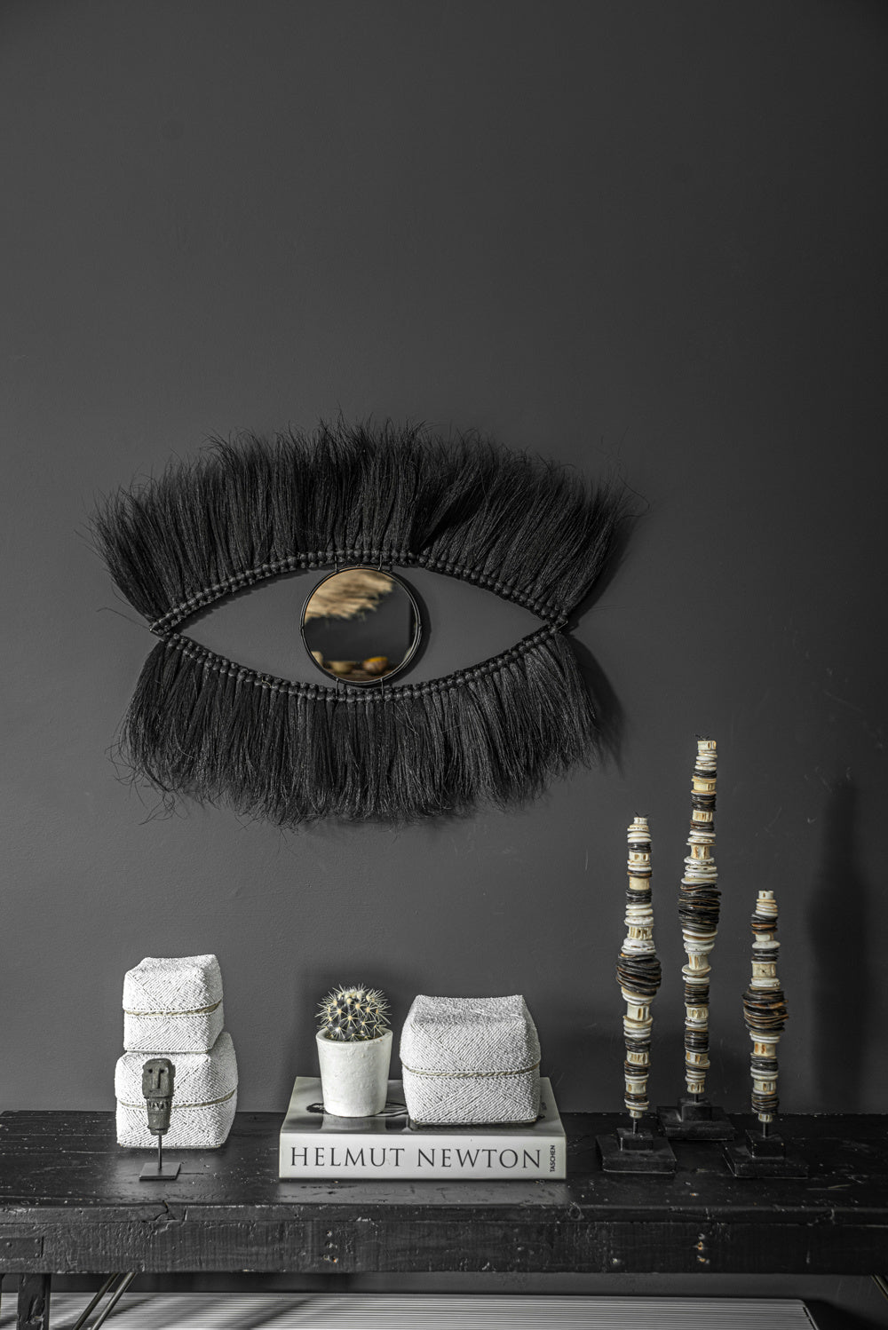 Black Eye Spiegel Zwart 100 cm ø - House of Baboon - Bazar Bizar