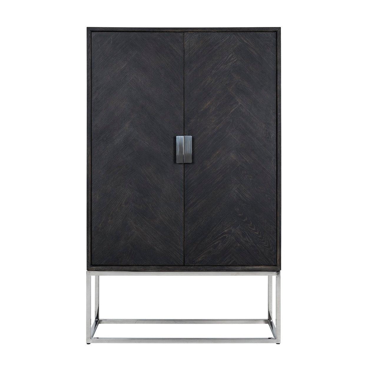 Blackbone Wandkast Zwart 2-deuren met zilveren RVS - House of Baboon - Richmond Interiors