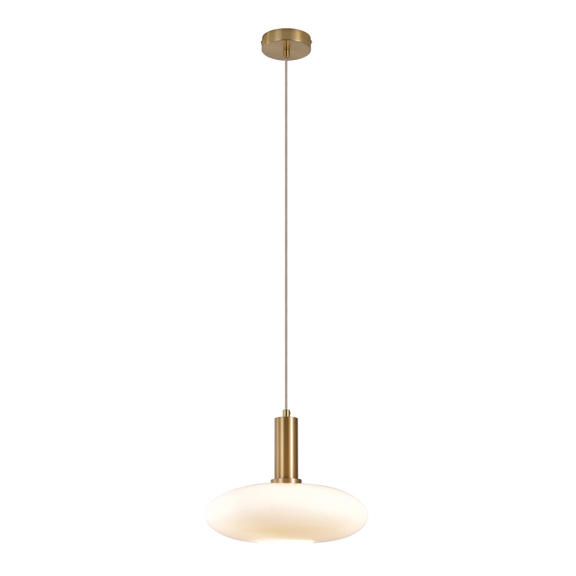 Chelsea Hanglamp Ellips Wit Glas Goud Detail - House of Baboon - House Nordic