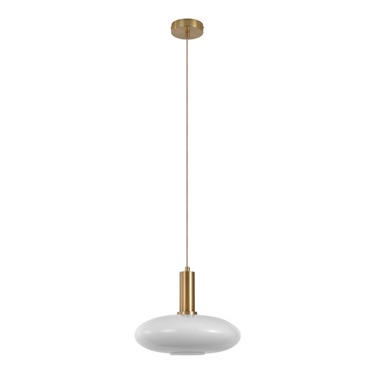 Chelsea Hanglamp Ellips Wit Glas Goud Detail - House of Baboon - House Nordic