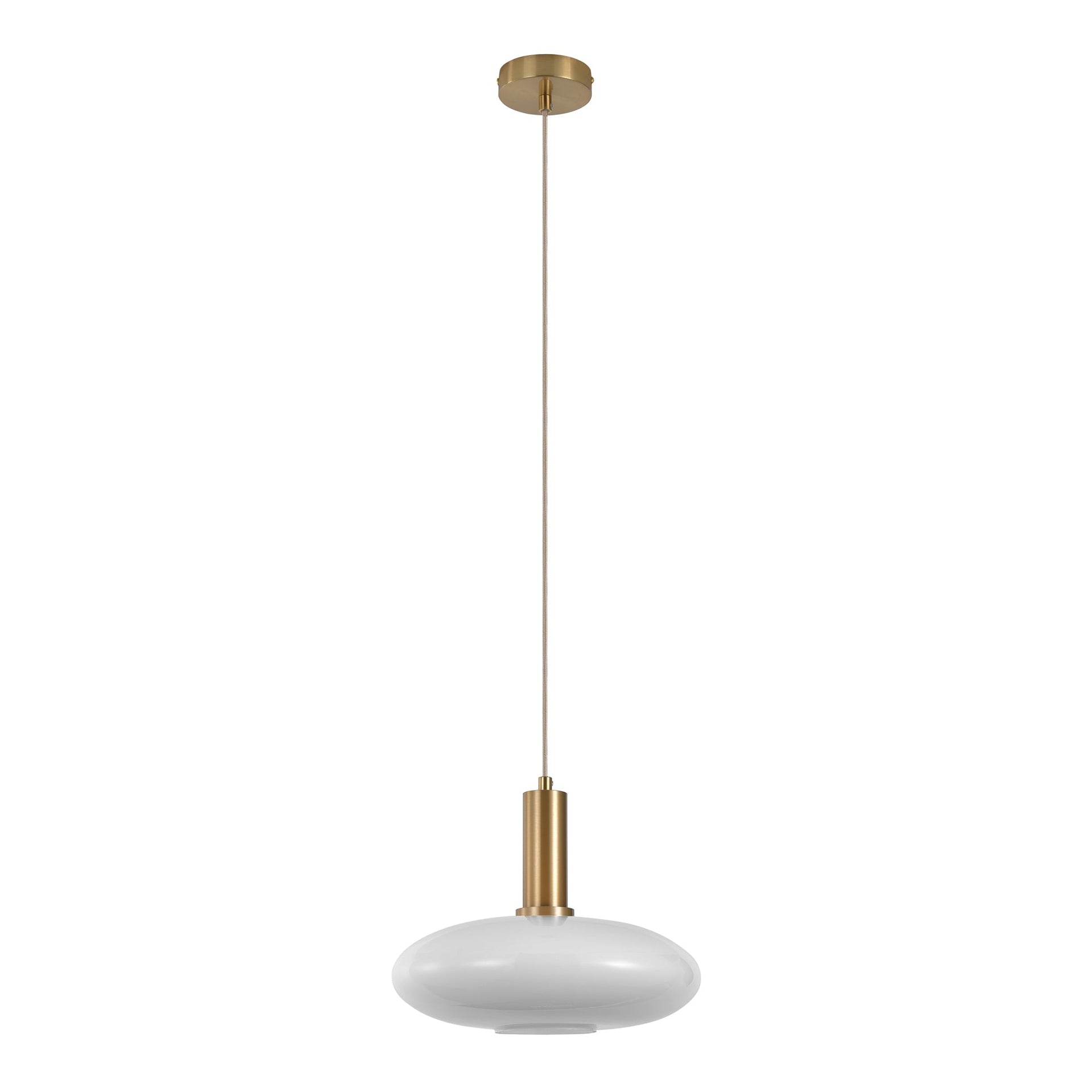 Chelsea Hanglamp Ellips Wit Glas Goud Detail - House of Baboon - House Nordic