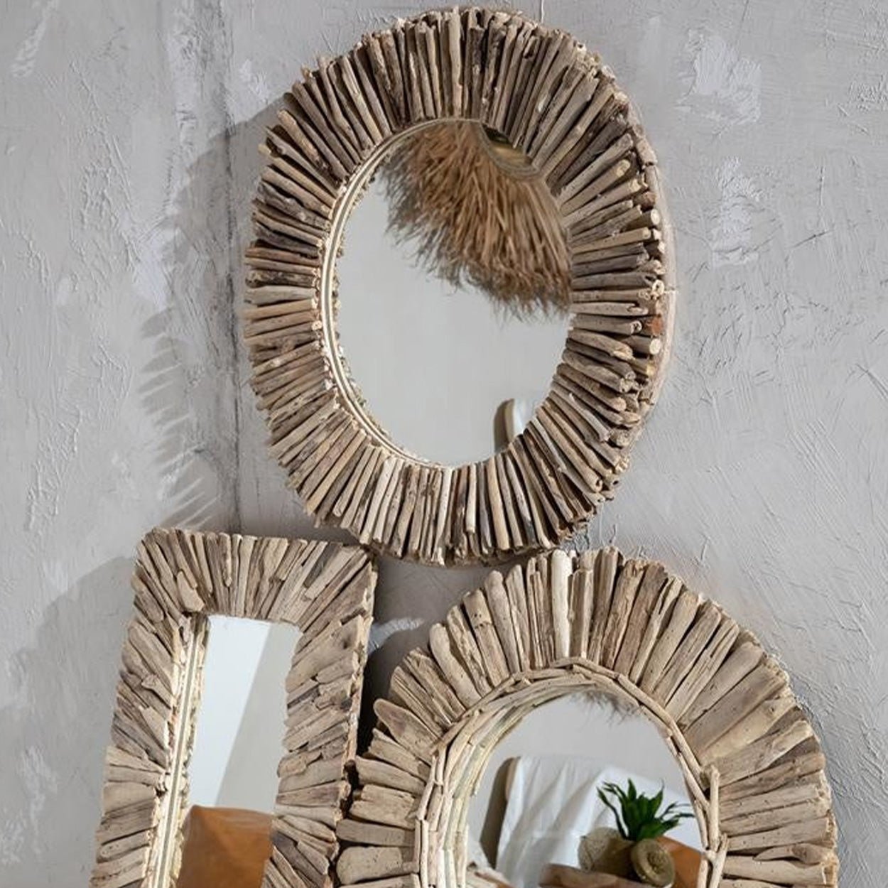 Driftwood Halo Spiegel Naturel 60 cm ø - House of Baboon - Bazar Bizar