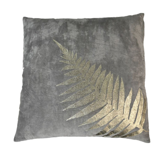 Leaf Sierkussen Goud Grijs 45x45