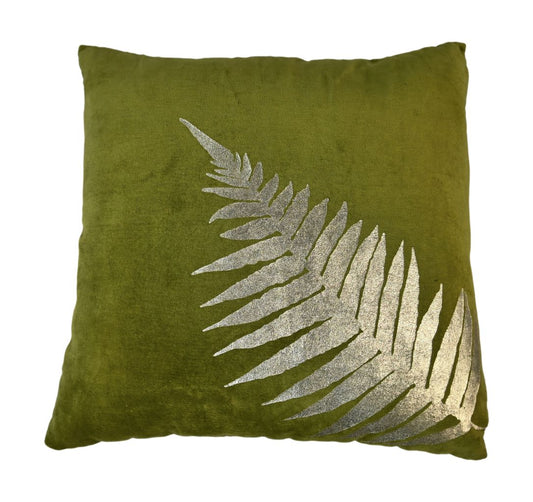 Leaf Sierkussen Goud Groen 45x45