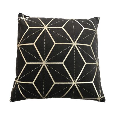 Geometric Sierkussen Zwart Goud 45x45