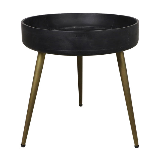 Ventura Bijzettafel Mango ø40 Black Wash/Antiek Goud