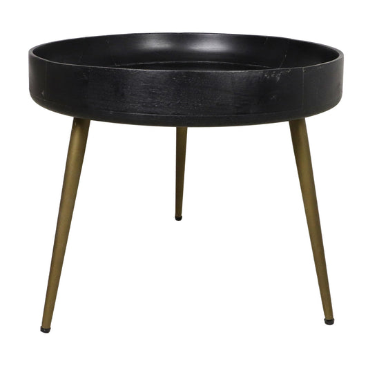 Ventura Bijzettafel Mango ø50 Black Wash/Antiek Goud